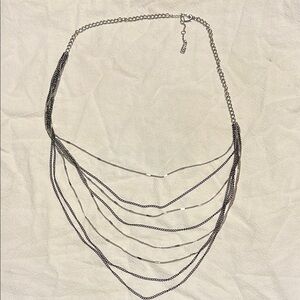 Jennifer Lopez Silver Cascading Layered Necklace